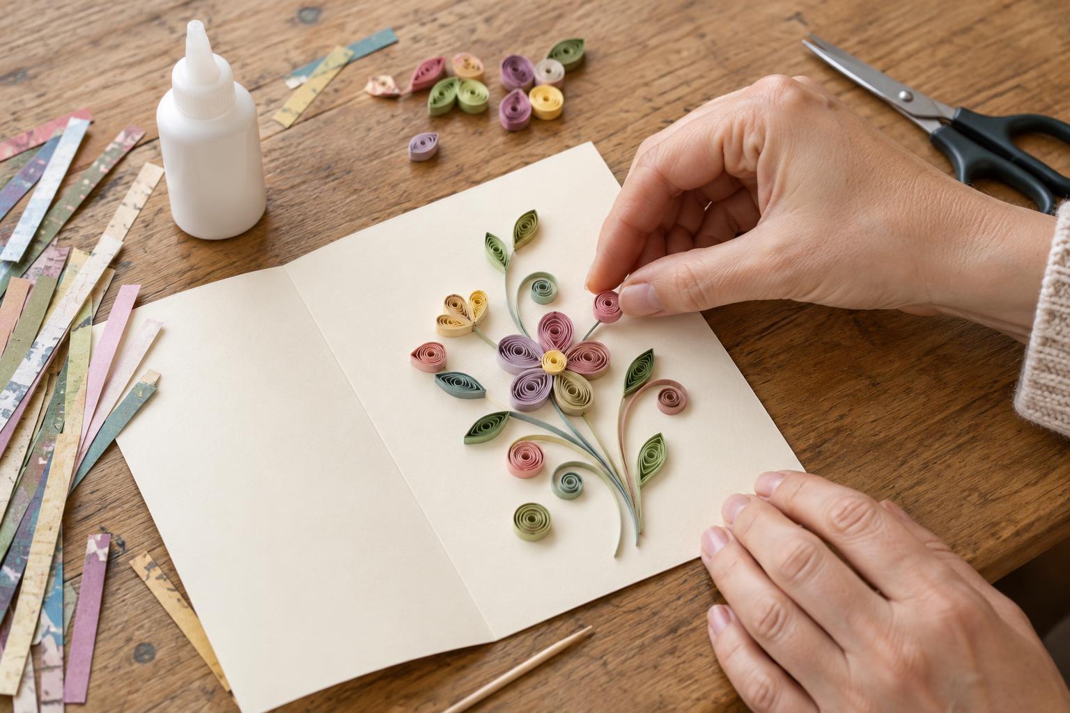 Make a Paper-Quilled Greeting Card with Scrap Paper